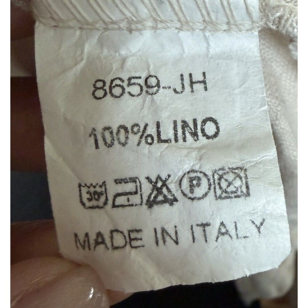 Puro Lino Italy 100% Linen Tank Top Women’s Beige Made in Italy Flowy Beach Sz S - Picture 4 of 6